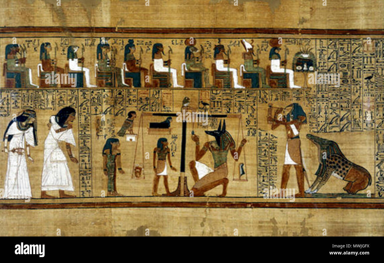 . Libro dei Morti . circa il 1200 A.C. Sconosciuto 467 Papiro di Ani Foto Stock
