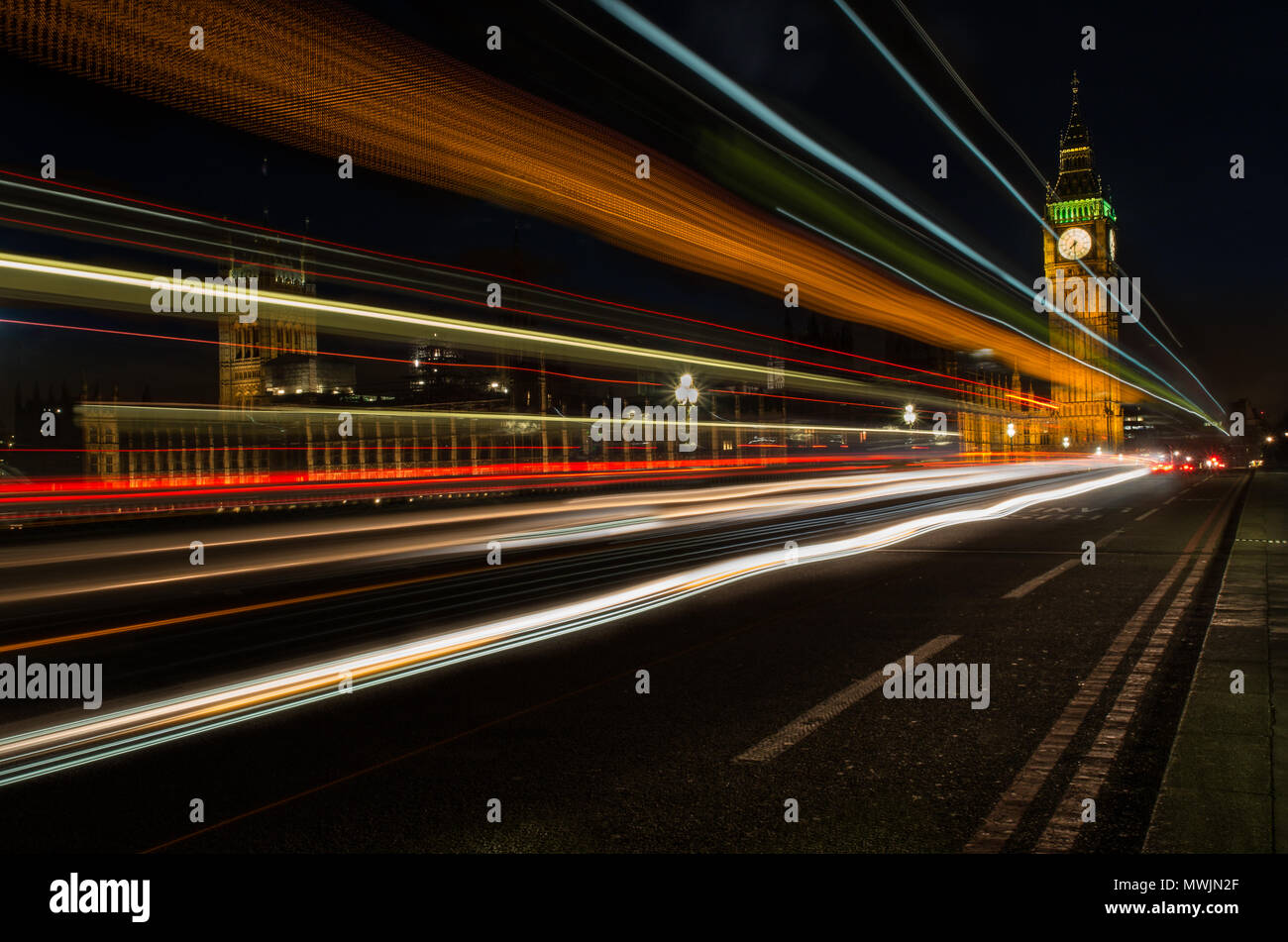 Westminster di notte Foto Stock