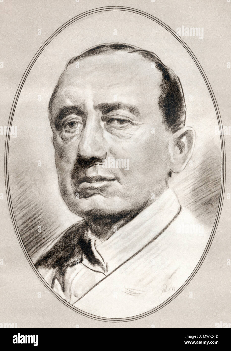 Guglielmo Marconi, primo marchese di Marconi, 1874 - 1937. Inventore italiano e ingegnere elettrico. Illustrazione da Gordon Ross, artista americano e illustrator (1873-1946), dal vivere le biografie di uomini illustri. Foto Stock