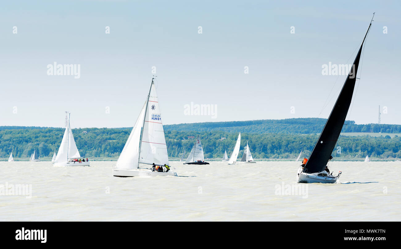 La Pentecoste regata sul Lago Balaton in 21. Maggio 2018, Ungheria Foto Stock