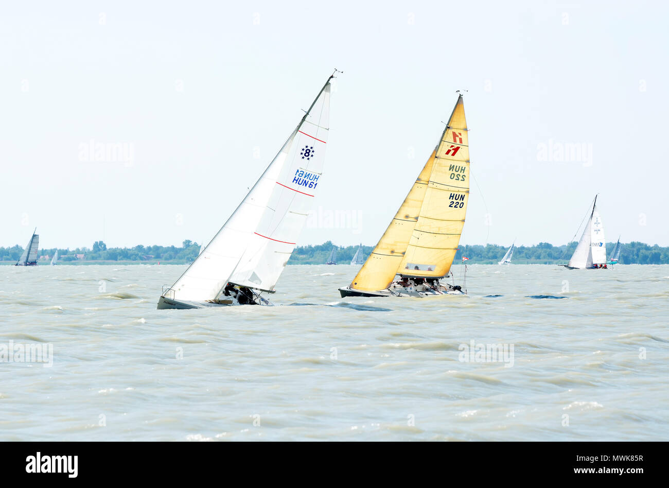 La Pentecoste regata sul Lago Balaton in 21. Maggio 2018, Ungheria Foto Stock