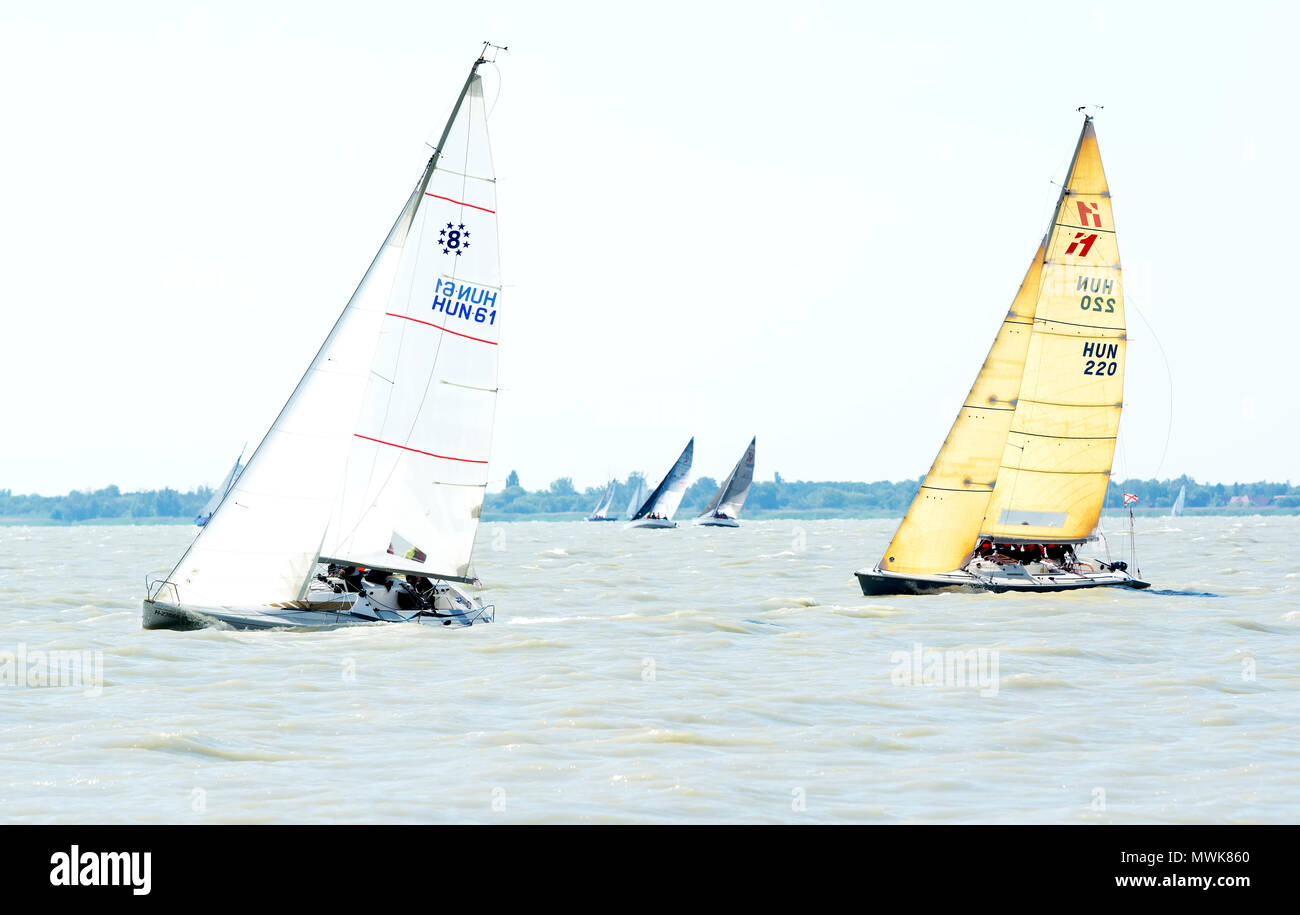 La Pentecoste regata sul Lago Balaton in 21. Maggio 2018, Ungheria Foto Stock