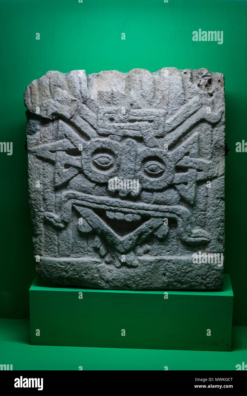 Arte precolombiana Museo Rufino Tamayo, dio del sole, classico periodo Maya, Campeche, 200-750 d.c. Oaxaca, Messico Foto Stock