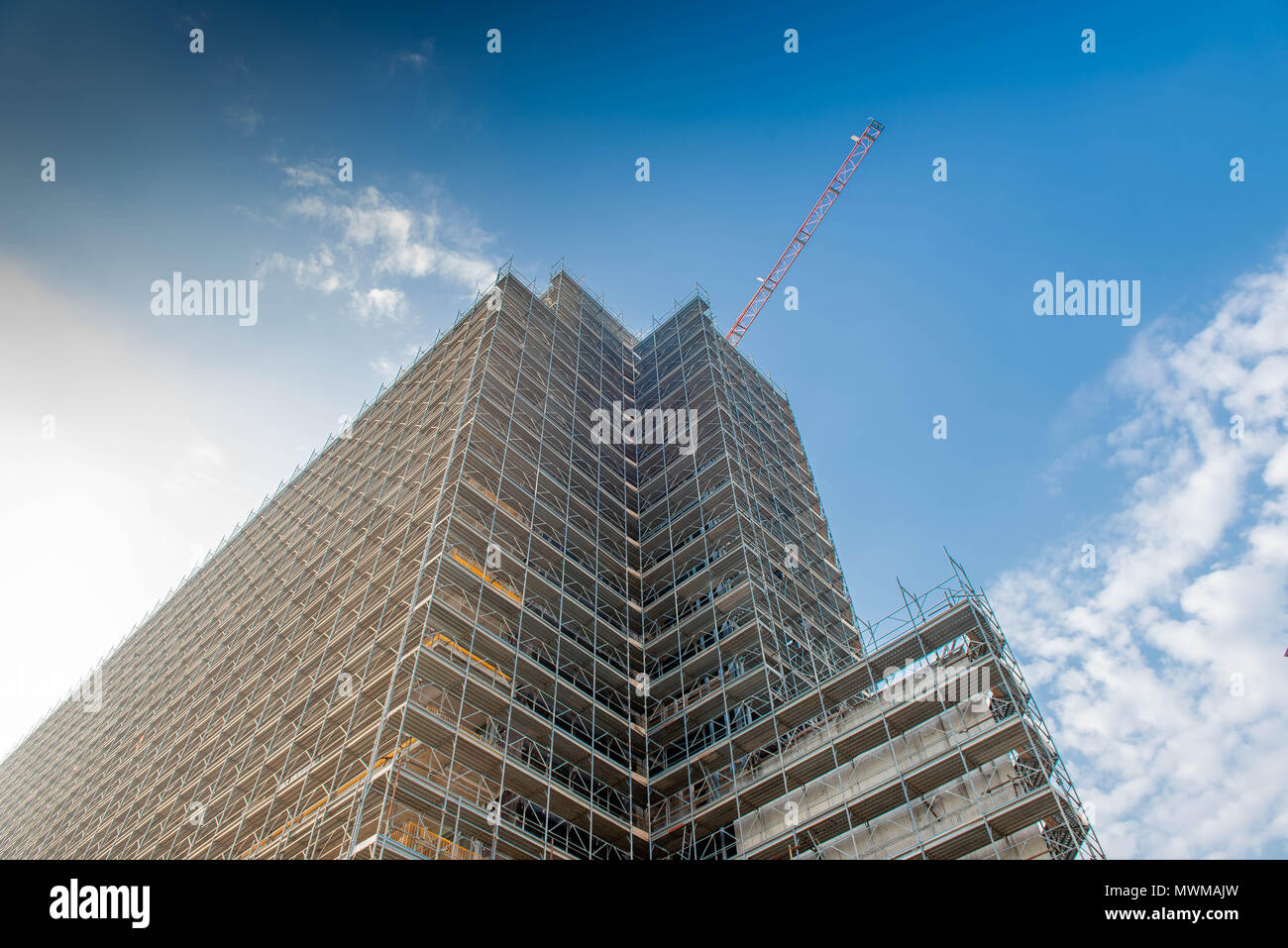 I ponteggi per la sicurezza dei lavoratori Foto Stock