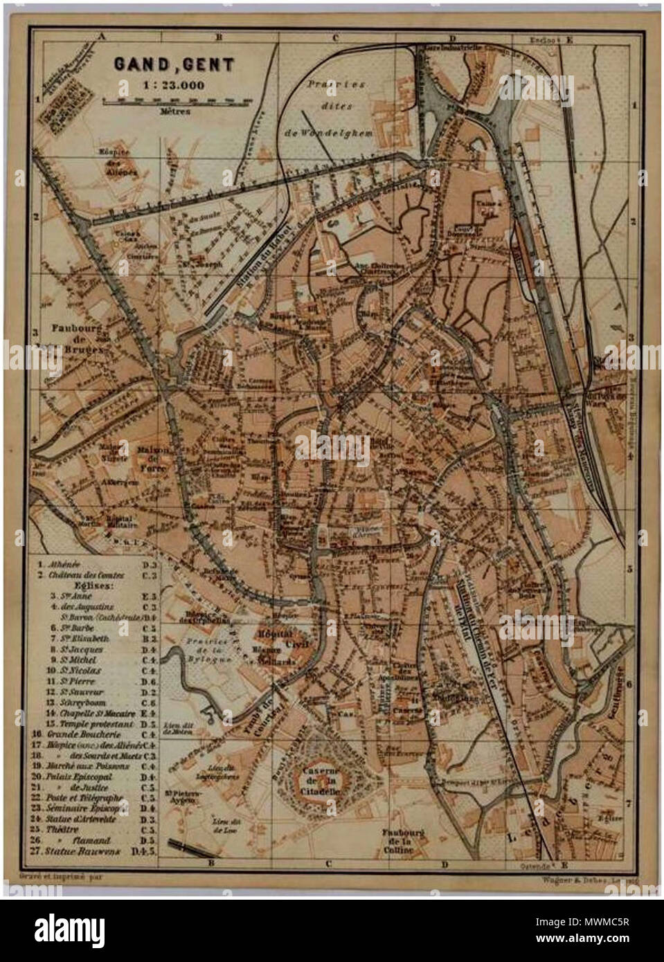 . Inglese: Plattegrond 1888 Gent . Il 13 marzo 2012. Sconosciuto 489 Plattegrond 1888 Gent Foto Stock