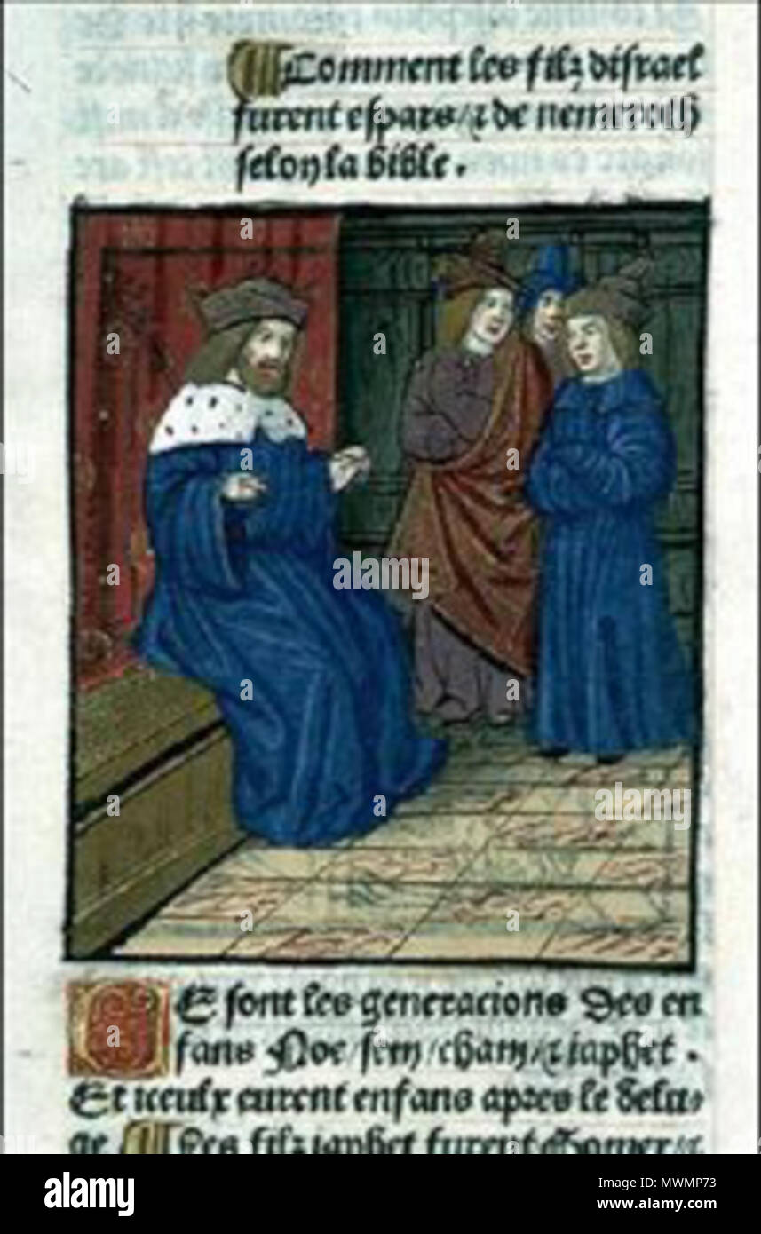 479 Petrus Comestor.- Malédiction de Cham (1495) Foto Stock