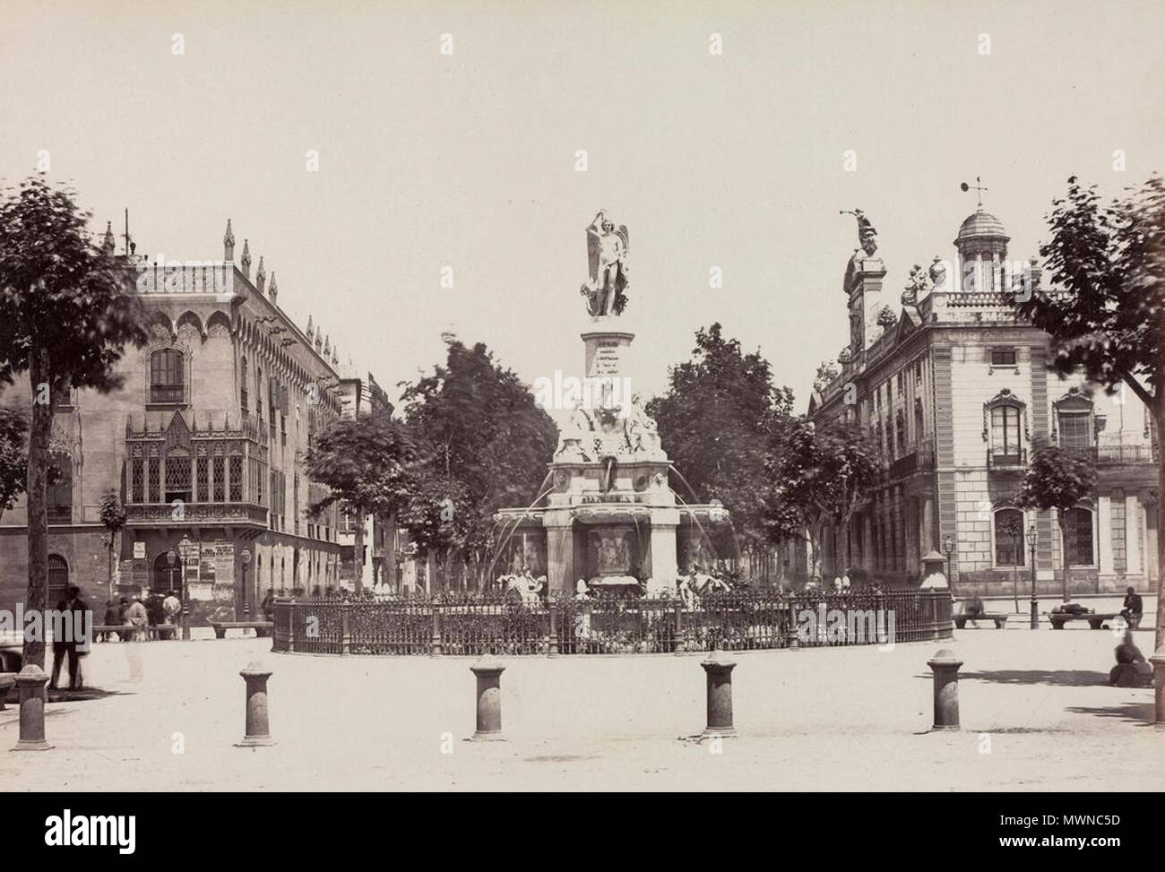 . Inglese: Pla de Palau, circa 1860, Barcellona . Nel 1860 circa. Jean Laurent 486 Pla de Palau, circa 1860, Barcellona Foto Stock