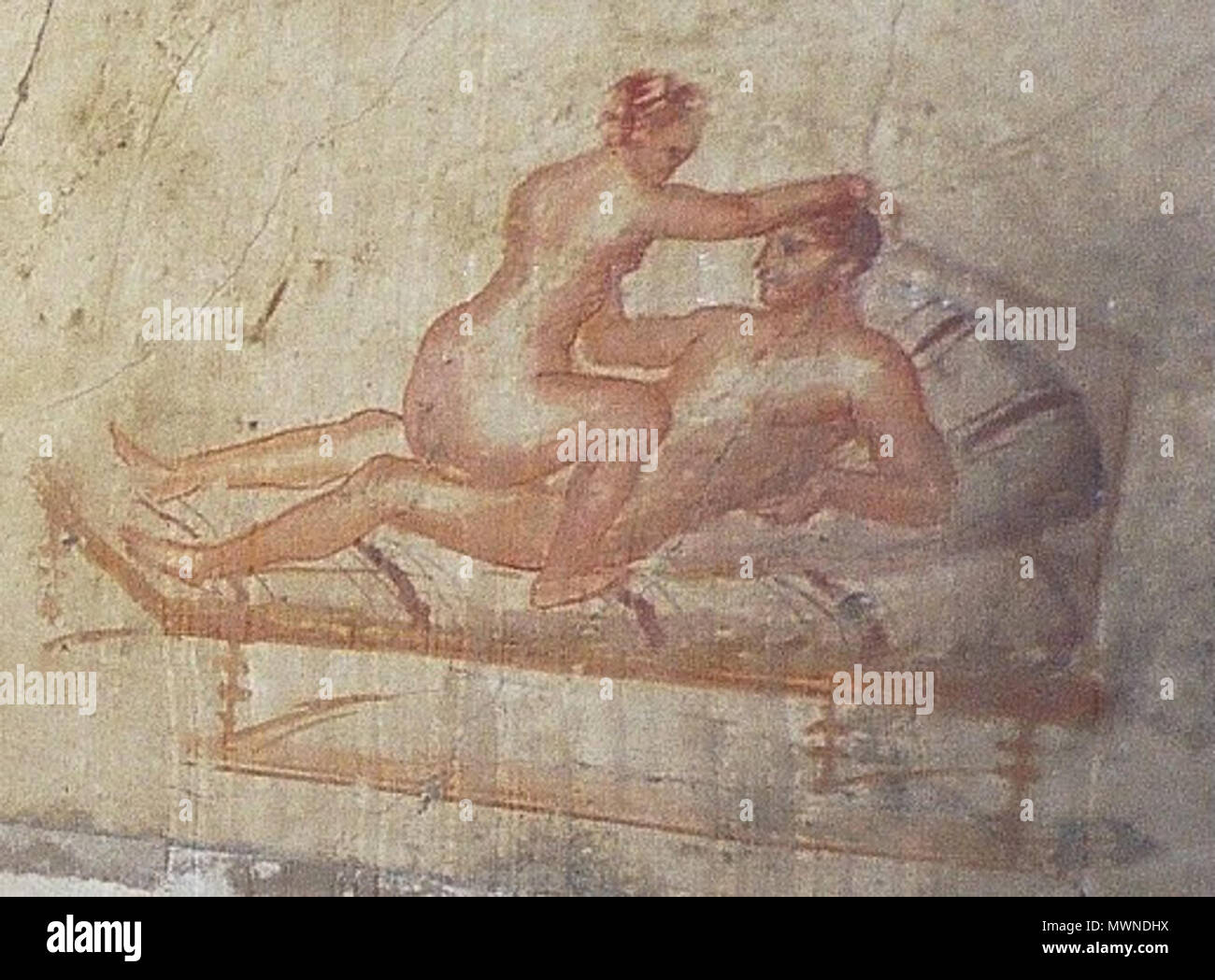 Hahaha! Si tratta di antichi sesso. Il porno-affresco da Pompei. prima del  79 D.C. Antico Romano Master 492 pompei Pittura murale Foto stock - Alamy