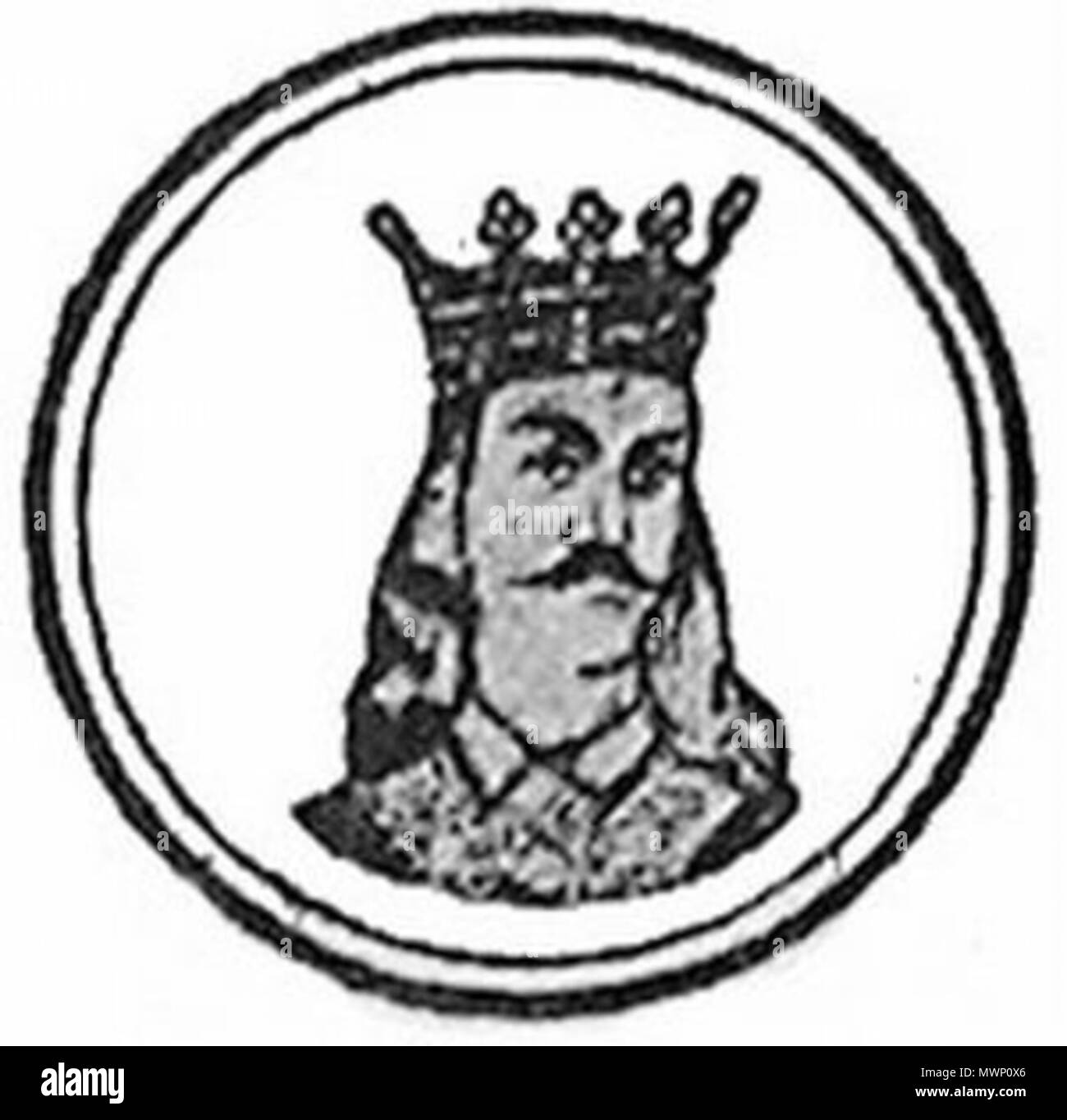 . Deutsch: Radu der Schöne. Fürst Radu cel Frumos. Español: Radu III cel Frumos en una rappresentazione del siglo XIX. Slovenčina: Radu III. Pekný. . Questo file è privo di informazioni sull'autore. 510 Radu cel Frumos Foto Stock