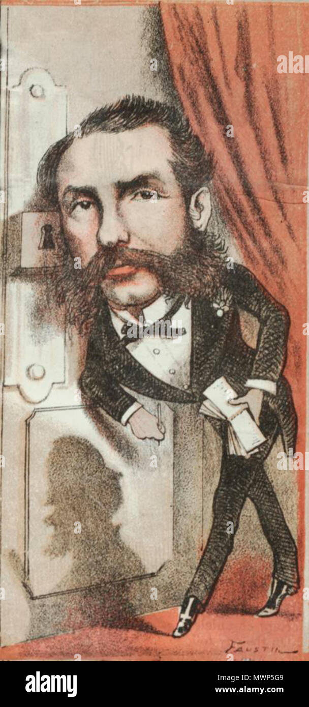 . Inglese: Caricatura di Ignazio Pollaky . Il 28 gennaio 1874. Faustin Betbeder (scansionato da Ohio State University Library) 491 Pollaky Foto Stock