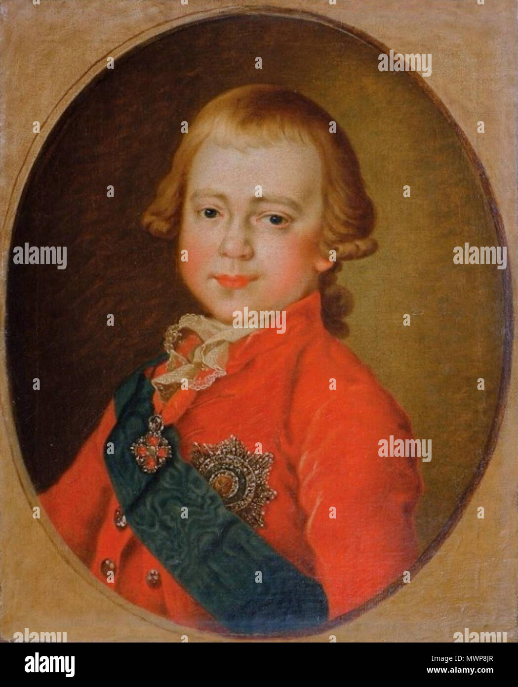 . Inglese: ritratto del Granduca Costantino Pavlovich Polski: Portret Wielkiego Księcia Konstantego Pawłowicza . circa 1783-1785. Studio di Dimitri Gregoriovitch Levitsky (1735-1822) 496 ritratto del Granduca Costantino Pavlovich Foto Stock