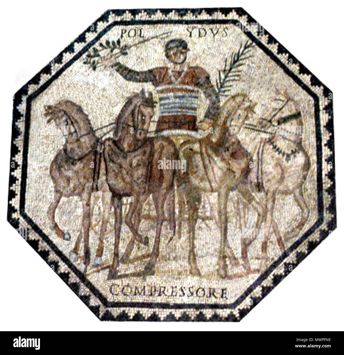 . ROMAN CHARIOT RACING . antica. Anonimo 526 ROMAN CHARIOT RACING - vincitore Polydys Foto Stock