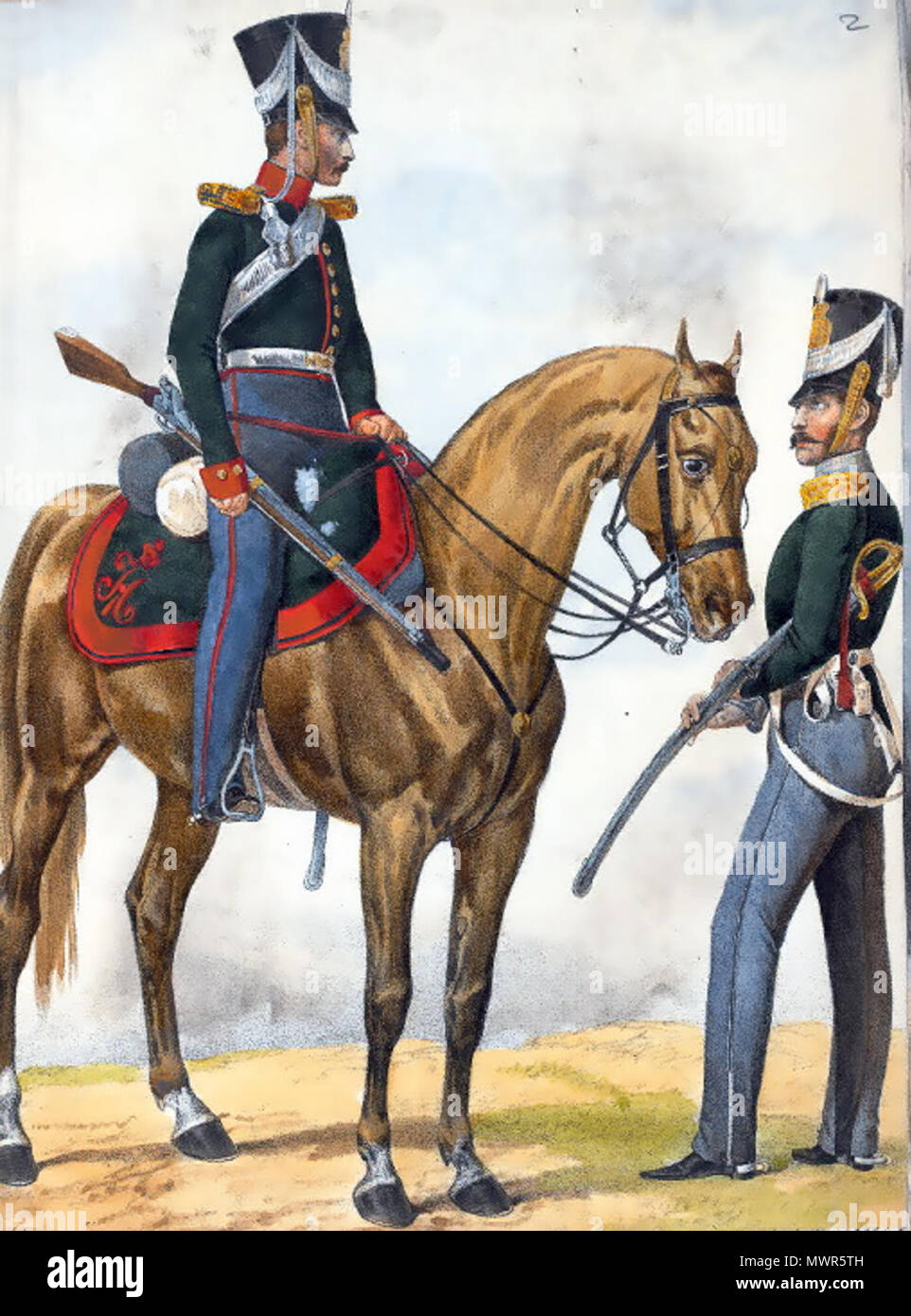 . Inglese: soldati russi a partire dal 1827 . Xix secolo. Anonimo piastra 533 soldati russi a partire dal 1827 Foto Stock