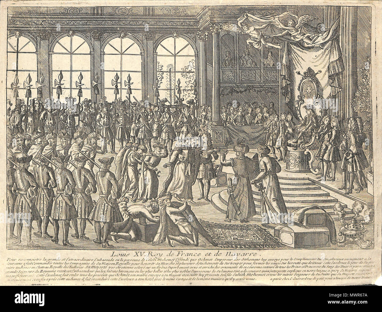 534 Réception de Mehemet Effendi par Louis XV au Tuilleries le 21 mars 1721 Foto Stock