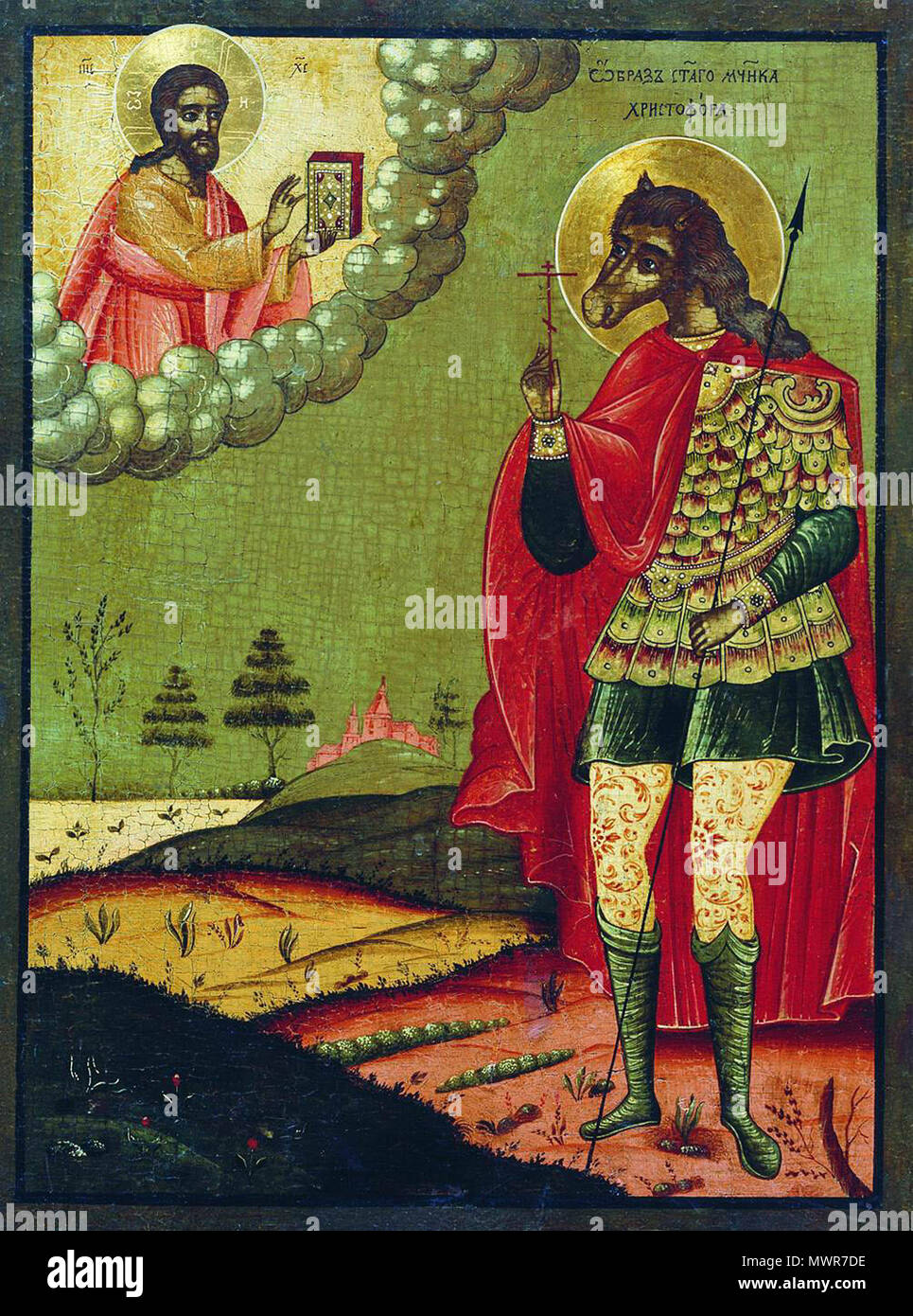 . Saint Christopher, icona russa. Il XVIII secolo. Sconosciuto 537 Saint Christopher - Icona Foto Stock