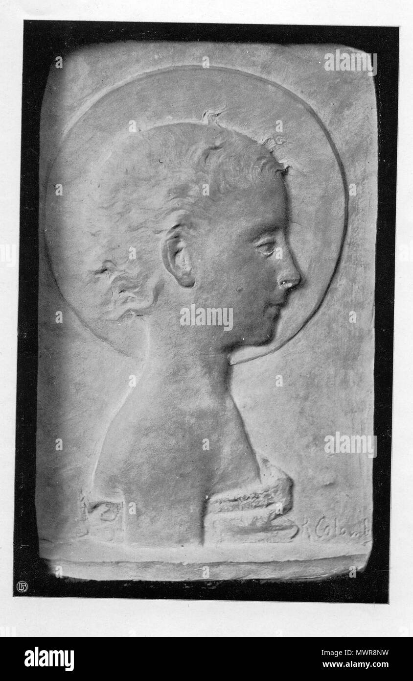 . Français : San Giovannino, bassorilievo de plâtre par Renzo Colombo. 28 Gennaio 2013 18:46:50. Foto Tossyn 541 San Giovannino Foto Stock