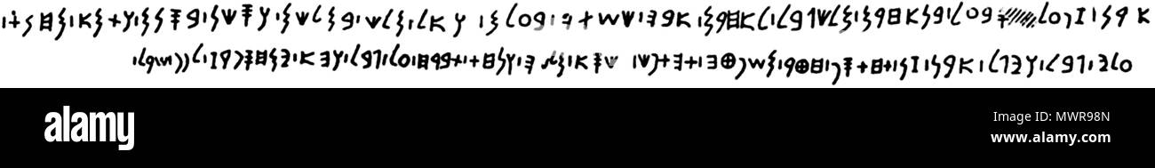 . Inglese: iscrizione sul sarcofago di Ahiram, re di Byblos in decimo c. BC. Русский: Надпись на саркофаге царя Библа Ахирама, примерно первое тысячелетие до нашей эры . circa 1000 BC. Sconosciuto 544 Sarcophag di Ahiram iscrizione Foto Stock