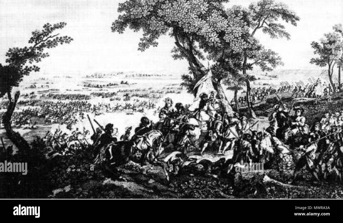 . Deutsch: Bild des Gefechts am Käferholz mit Blick in die Ebene von Friedlingen, die zum Schlachtfeld gehörte . Sconosciuto 547 Schlacht bei Friedlingen Foto Stock