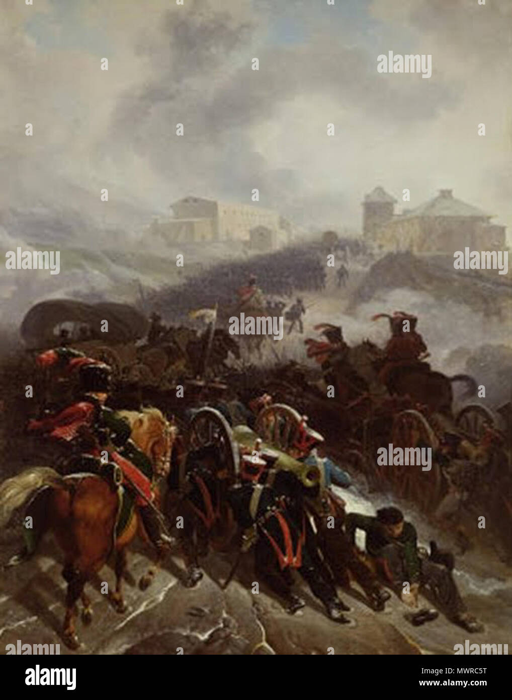 . Inglese: Esercito francese nella Sierra de Guadarrama (guerra peninsulare, 1808) Italiano: L'esercito francese di Napoleone attraversa la Sierra di Guadarrama . prima di 1830. Nicolas Antoine Taunay (1755-1830) 558 Sierra de Guadarrama 1808 Foto Stock