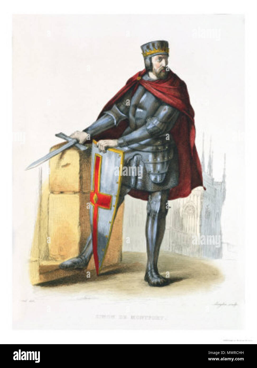 . Simon de Montfort . 1835. E-Mennechet 560 Simon de Montfort Foto Stock