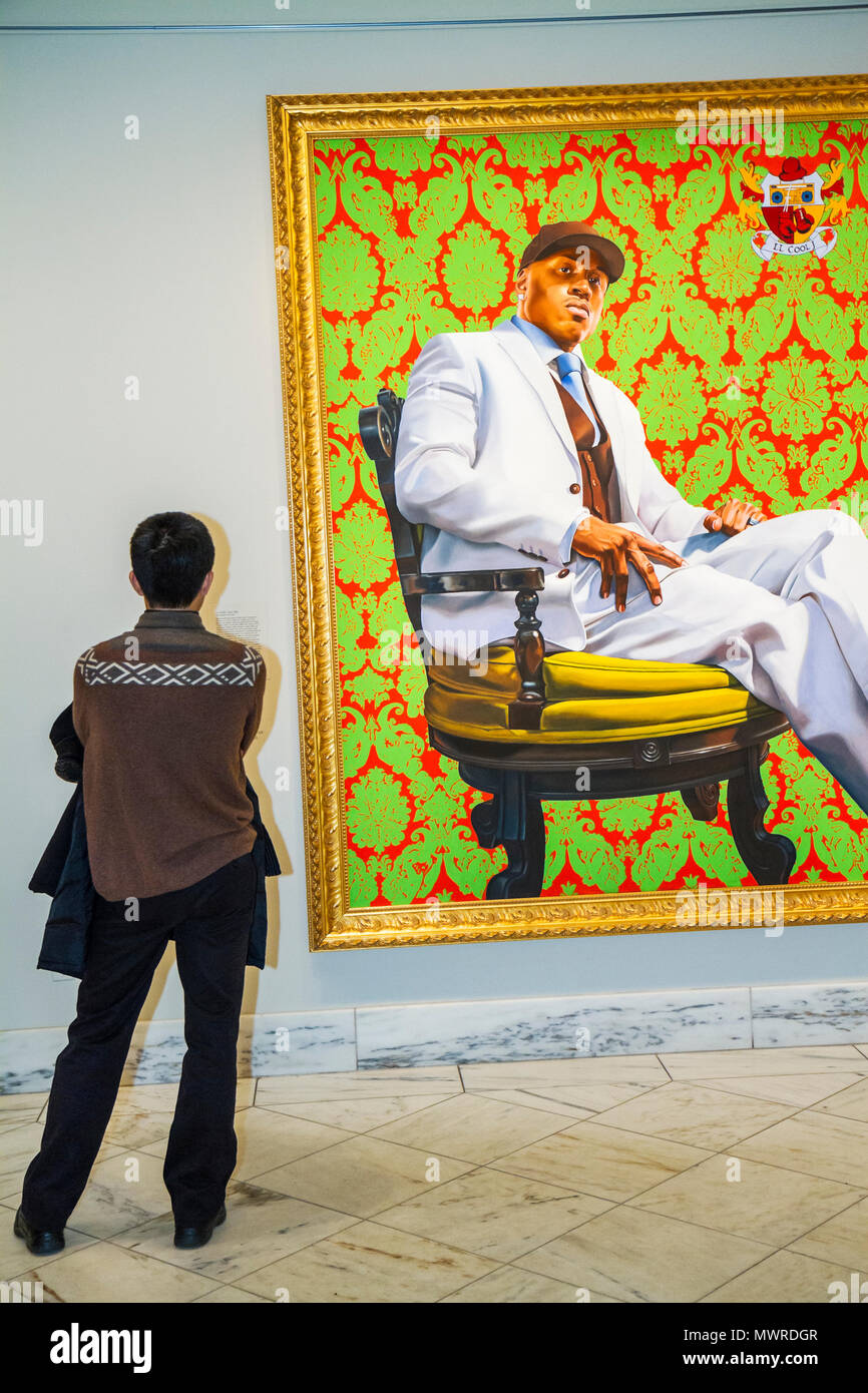 Washington DC, National Portrait Gallery, Donald W, Reynolds Center for American Art and Portraiture, Kehinde Wiley, Black artist, LL Cool J, Foto Stock