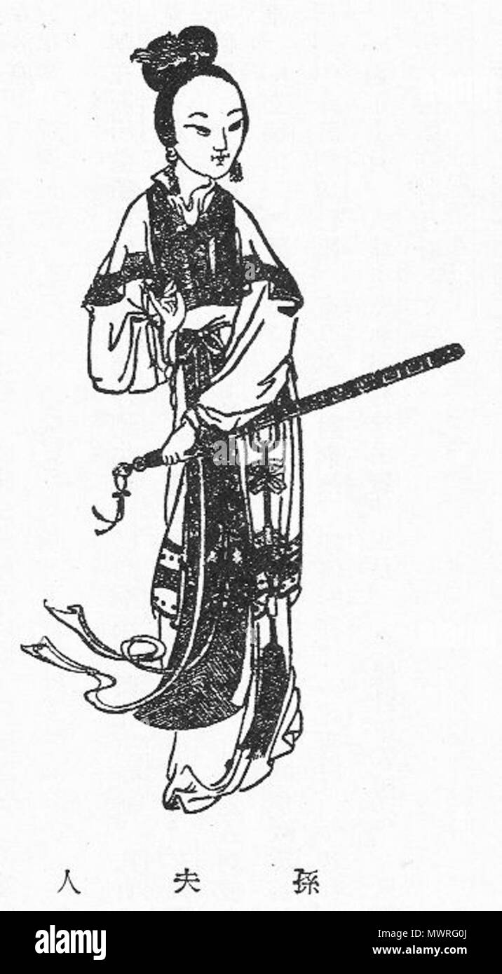 . Inglese: Ritratto di signora Sun Shangxiang da una dinastia Qing edizione del romanticismo dei Tre Regni. Dinastia Qing. Sconosciuto 581 SunShangxiang Foto Stock
