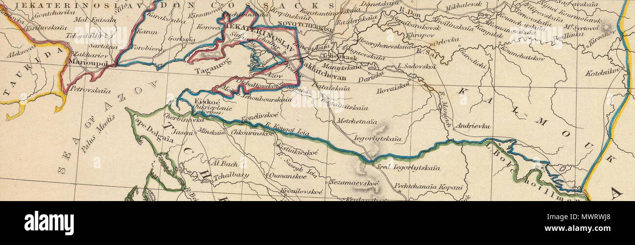 . Inglese: la Russia in Europa Parte IX e la Georgia. Caucaso, Circassia, Astrakhan, Georgia. Pubblicato sotto la sovrintendenza delle società per la diffusione di conoscenze utili. Incisi da J. & C. Walker. Londra, pubblicato da Baldwin e Cradock, 47 Paternoster Row Augt. 1st. 1835 . (Londra: Chapman & Hall, 1844) . 1835. La società per la diffusione di conoscenze utili (Gran Bretagna) 566 Società per la diffusione di conoscenze utili (Gran Bretagna). La Russia in Europa Parte IX e la Georgia.1835.E Foto Stock