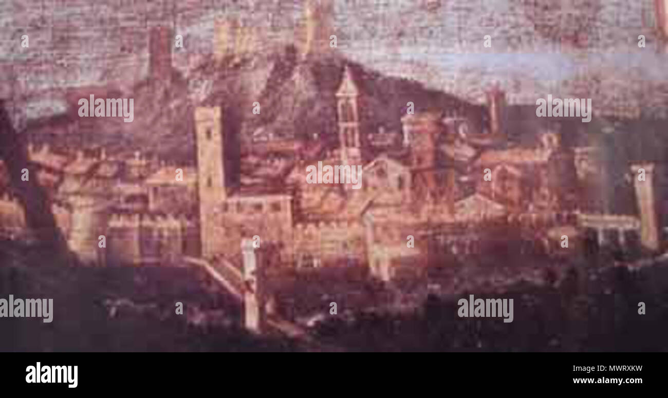 . Inglese: la città e il palazzo ducale nel 1604. Sora e il Palazzo Ducale nel 1604. Italiano: Sora e palazzo ducale nel 1604. Sora alla fine del XVI secolo. Napulitano: Sora 'int'ô 1604 secunno na pittùra 'e Francesco Vanni. Sora je 1604 un na pittùra de Francesco Vanni. . Questo file è privo di informazioni sull'autore. 568 Sora di Francesco Vanni nel 1604 Foto Stock