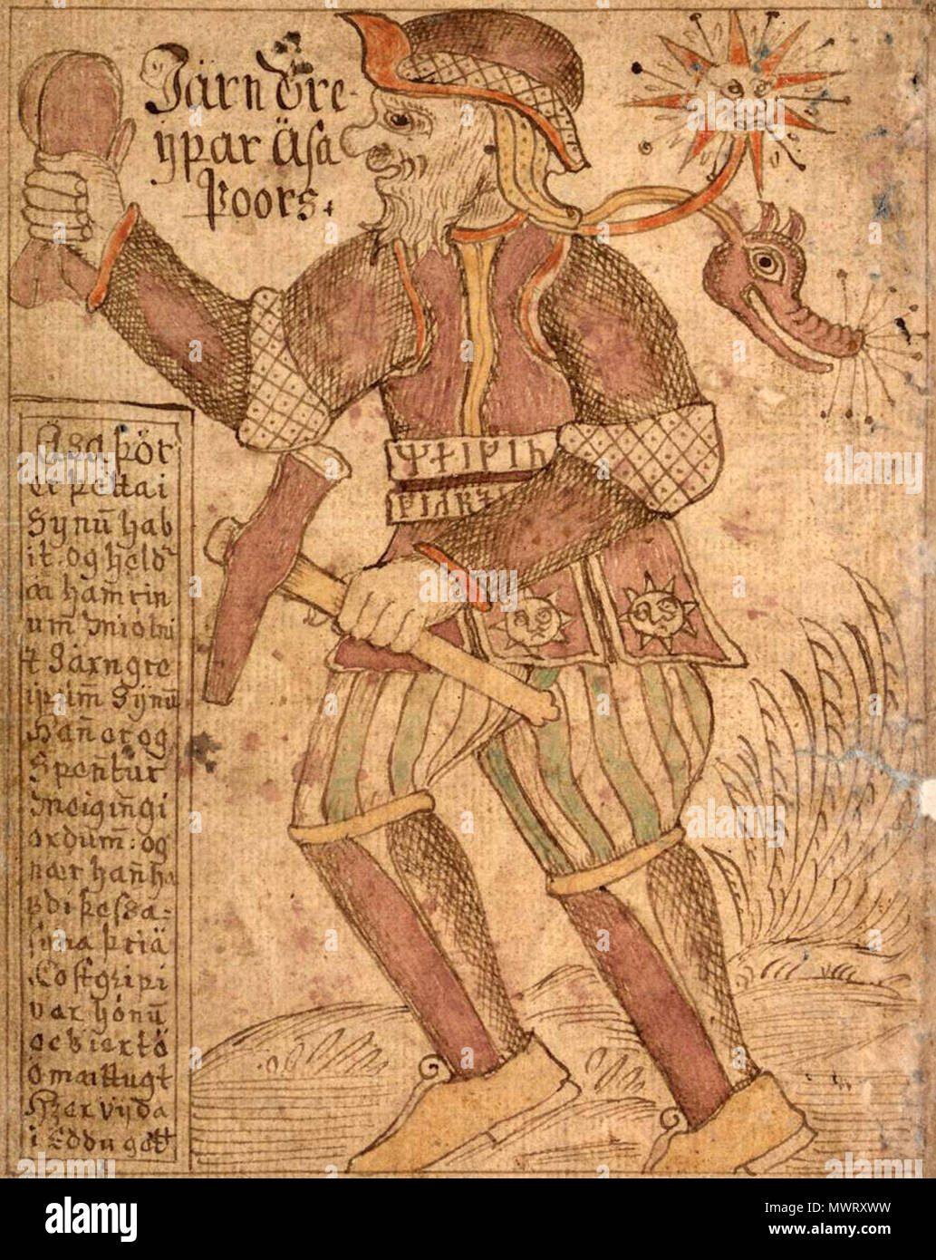 584 SÁM 66, 77v, Thor Foto Stock