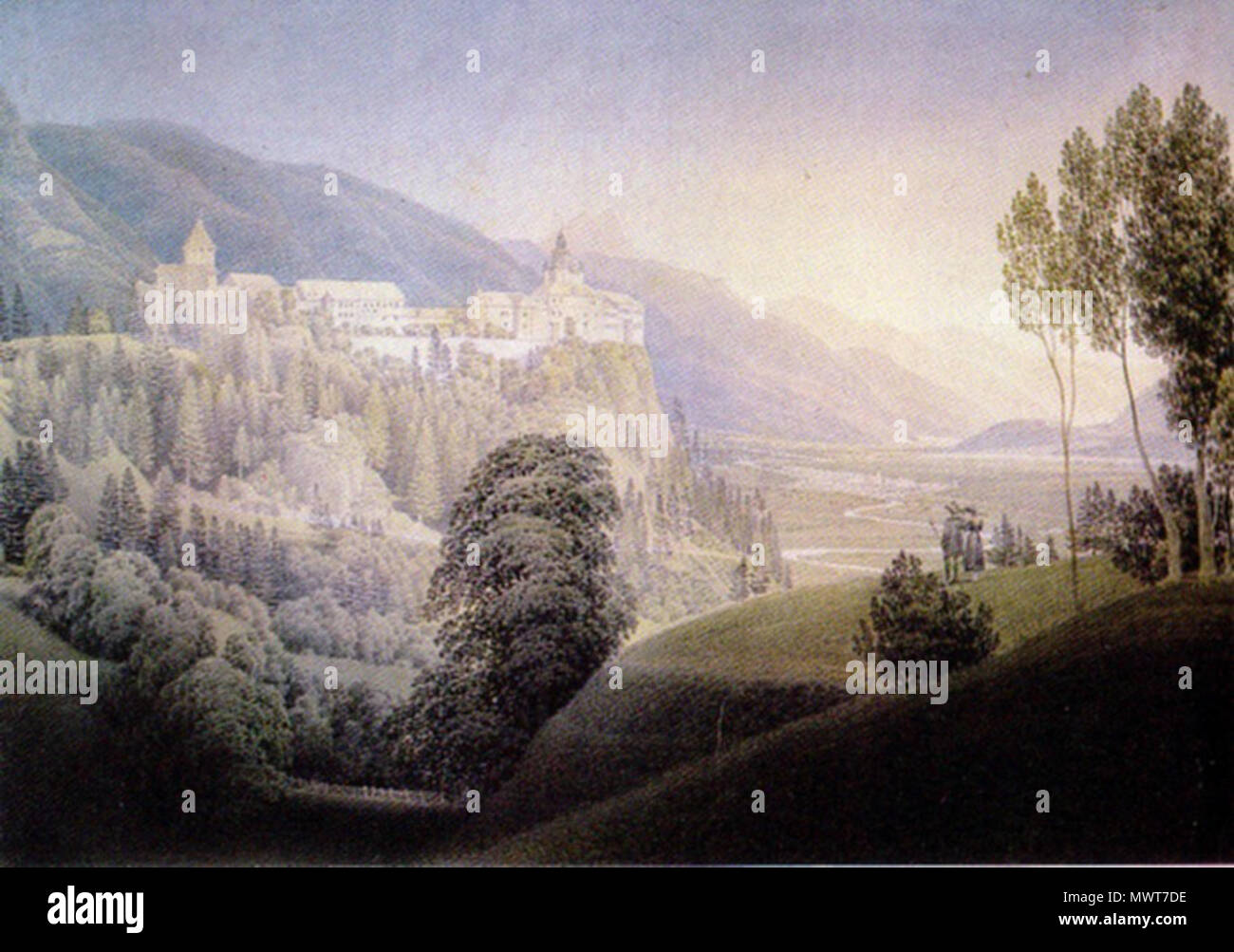 . Erzherzog Johann und Anna Plochl - Spaziergang bei e:Burg Strechau . Data sconosciuta. Matthäus Loder (1781-1828) 578 Strechau Foto Stock