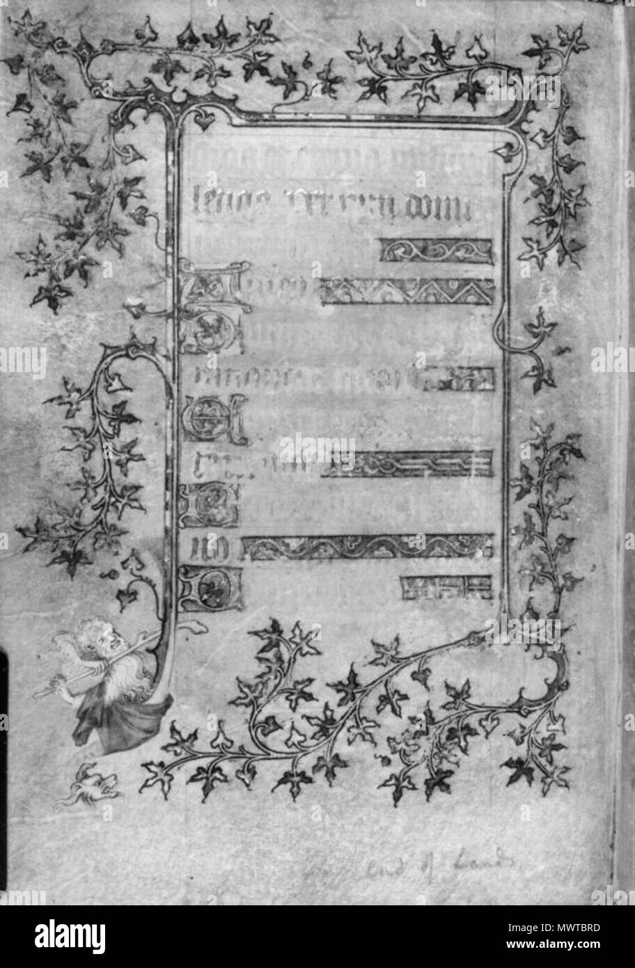 . Čeština: Libro d Ore di Yolande delle Fiandre . 1353 e 1363. Anonimo 593 Libro d Ore di Yolande delle Fiandre Foto Stock