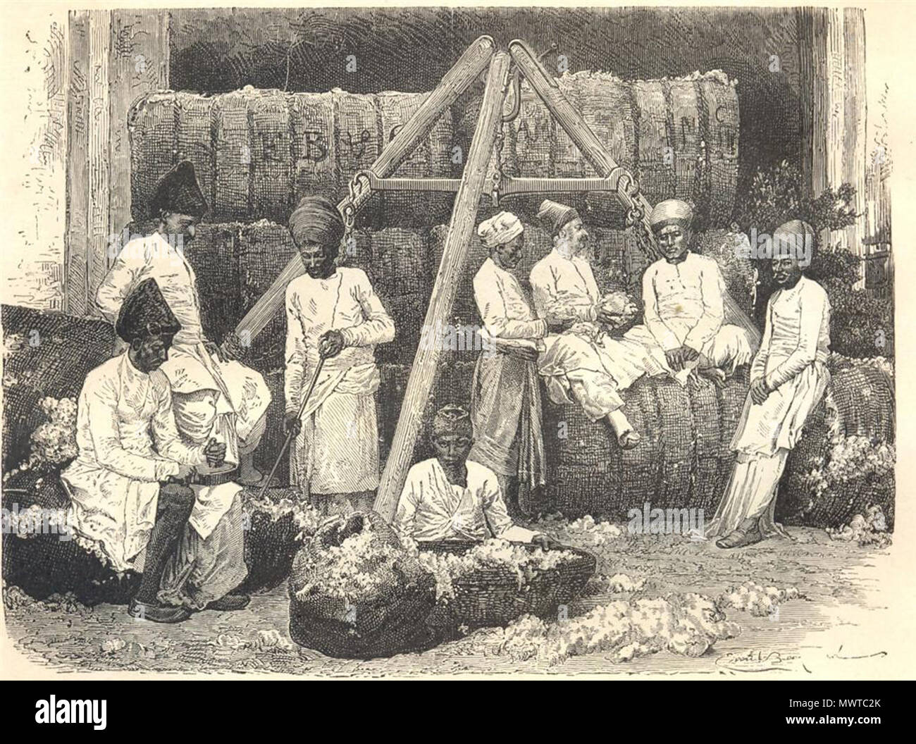 . Inglese: "mercato del cotone,' una incisione su legno da Emile Bayard, da 'Le Tour du monde, 1869; anche *"lavoratori nel mercato del cotone' * Fonte: ebay, agosto 2008 . 1869. Emile Bayard 594 nel mercato del cotone Foto Stock . Inglese: "mercato del cotone,' una incisione su legno da Emile Bayard, da 'Le Tour du monde, 1869; anche *"lavoratori nel mercato del cotone' * Fonte: ebay, agosto 2008 . 1869. Emile Bayard 594 nel mercato del cotone Foto Stock