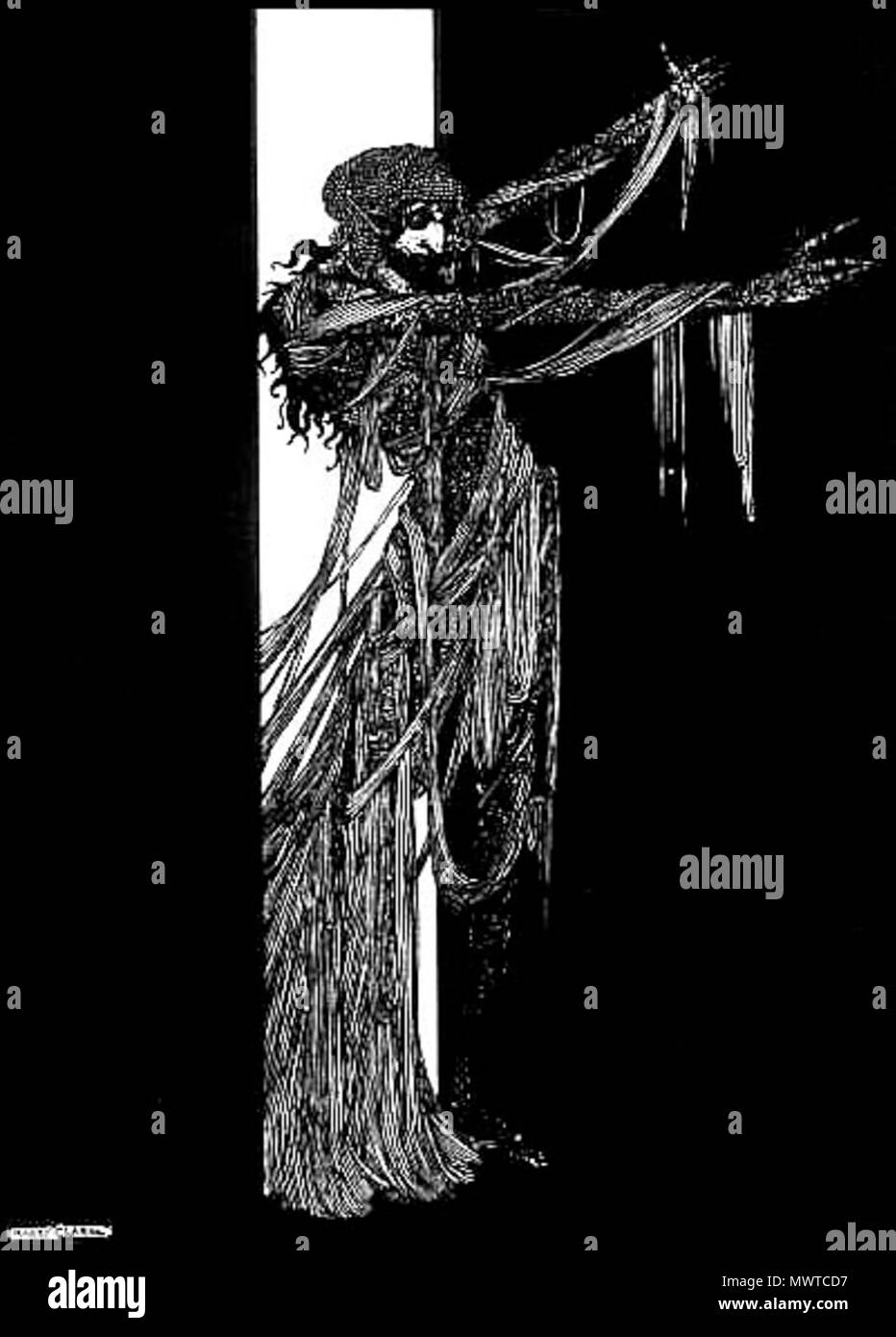 . Français : IIlustration pour la scivolo de la maison Usher . Il 5 settembre 2012, 12:52:17. Harry Clarke (1889-1931) 595 la caduta della casa di Usher Foto Stock