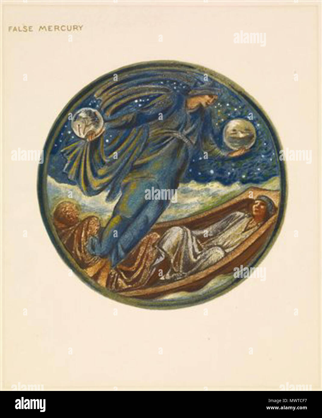 . Inglese: secondo il Birmingham Musei sito 'una pagina dalla edizione facsimile di Burne-Jones' Fiore libro, uno di 38 disegni ad acquerello riprodotto da Henri Piazza et Cie, per il Fine Art Society di Londra nel 1905." Il fiore illustrata è 'False Mercury' . 1905 596 Il Fiore Prenota - Falso il mercurio Foto Stock