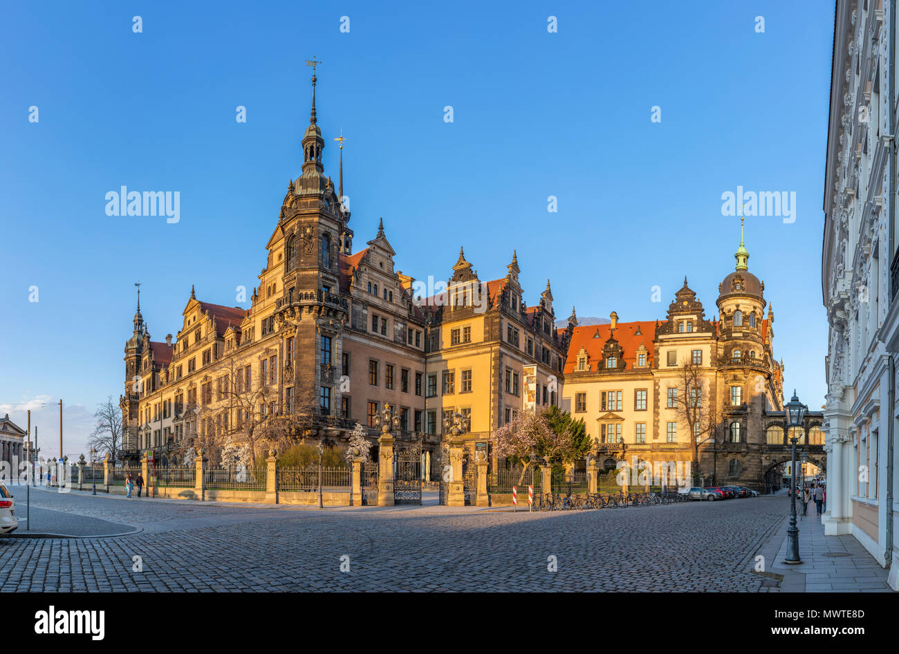 Strade di Dresda, Tedesco Foto Stock