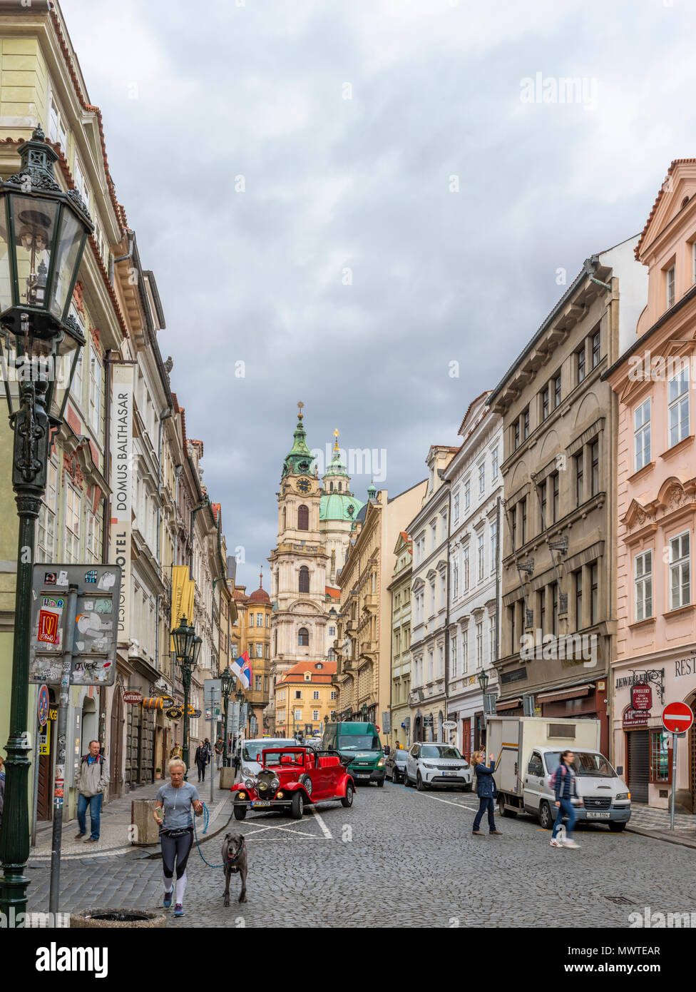 Strade di Praga, Repubblica Ceca Foto Stock