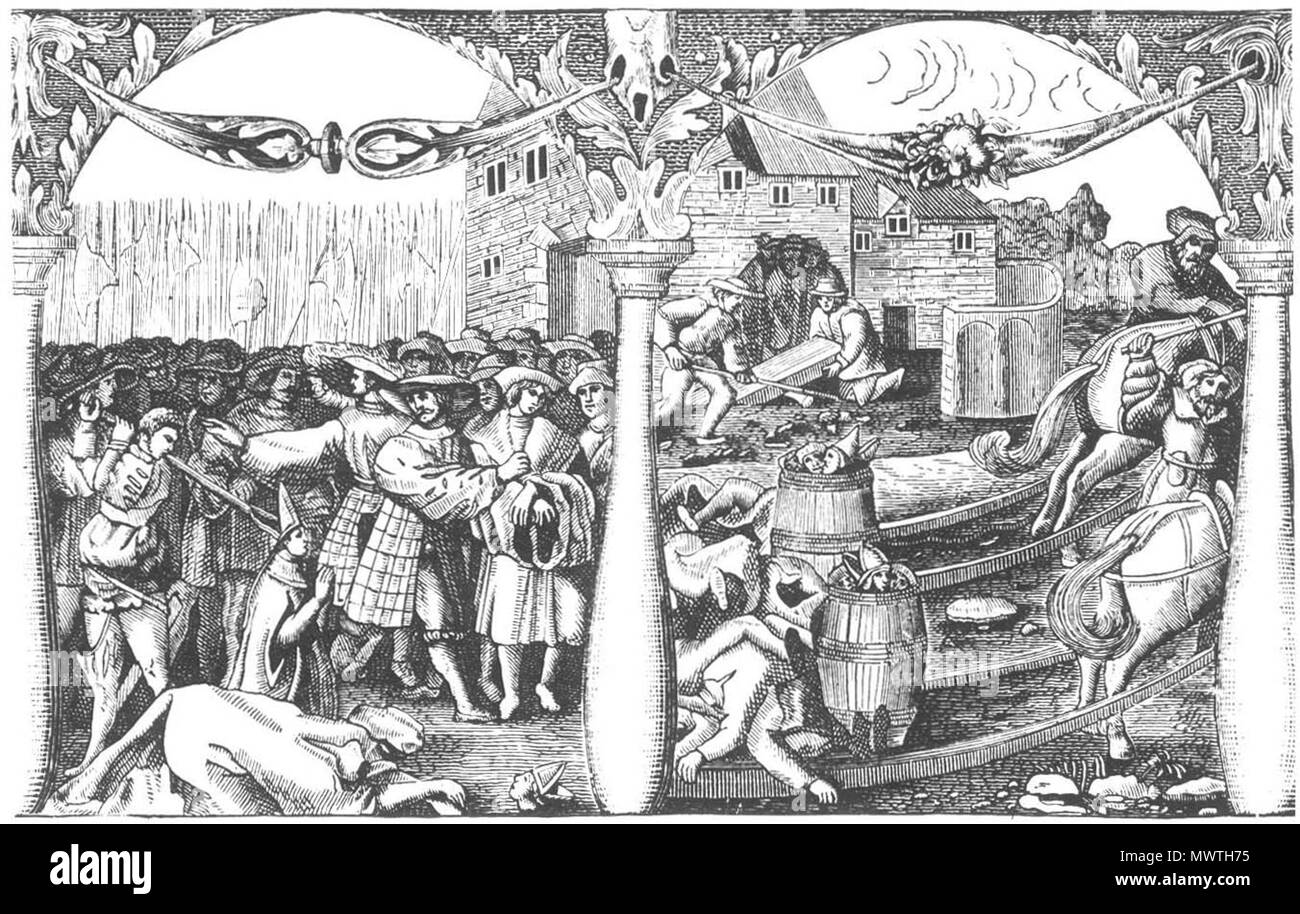 577 bagno di sangue di Stoccolma 1520 in scala di grigi Foto Stock