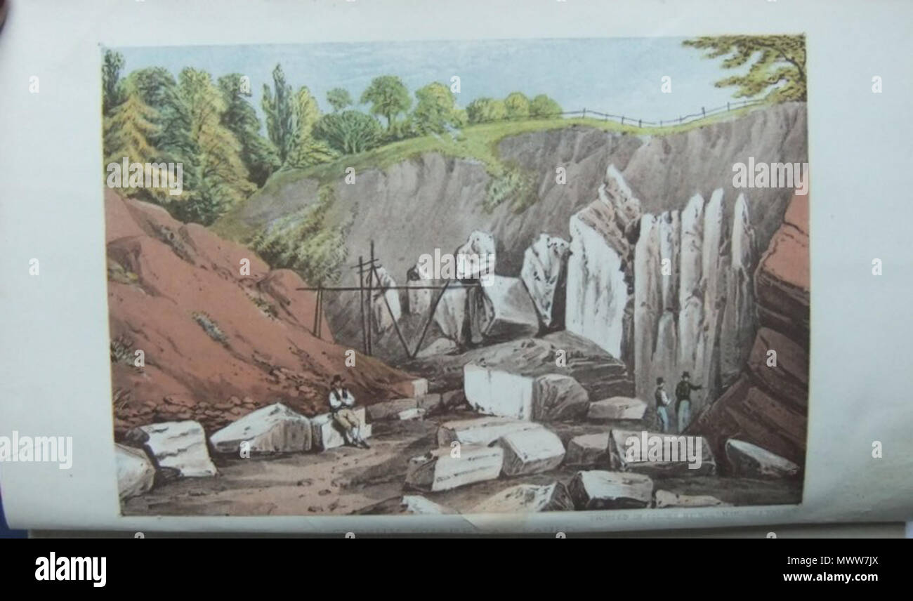 . Inglese: dalla Storia Naturale di Tutbury, da Sir Oswald Mosley e Edwin marrone. 1863. Sconosciuto 618 Tutbury - Quarry Foto Stock