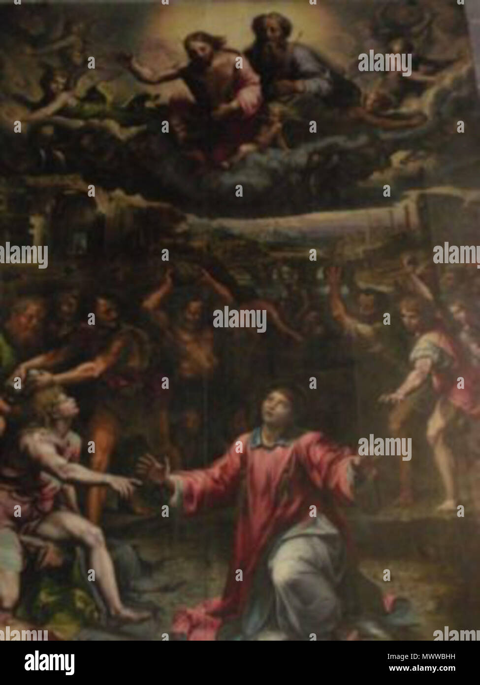 . La lapidazione di Santo Stefano . Giulio Romano, Lapidazione di S. Stefano . 1520s. vedere il nome o la categoria 247 Giulio Romano, Lapidazione di S. Stefano Foto Stock
