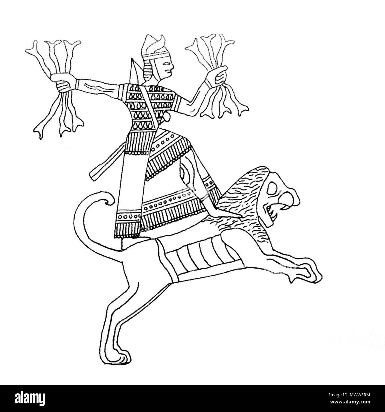 . Urartian Dio da uno scudo scoperto a Anzaf fortezze, la Turchia . 1999. Utente:EvgenyGenkin 442 NewTeisheba Foto Stock