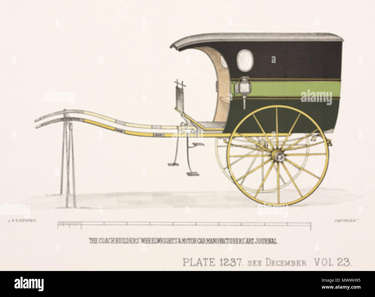 . Stampa. Uno di una serie di disegni o modelli per i vari tipi di a cavallo il trasporto da J & C Cooper pubblicato in carrozzieri e Wheelwrights' Arte ufficiale. 1903. Unattributed 613 Tradesman's van, c 1903 Foto Stock