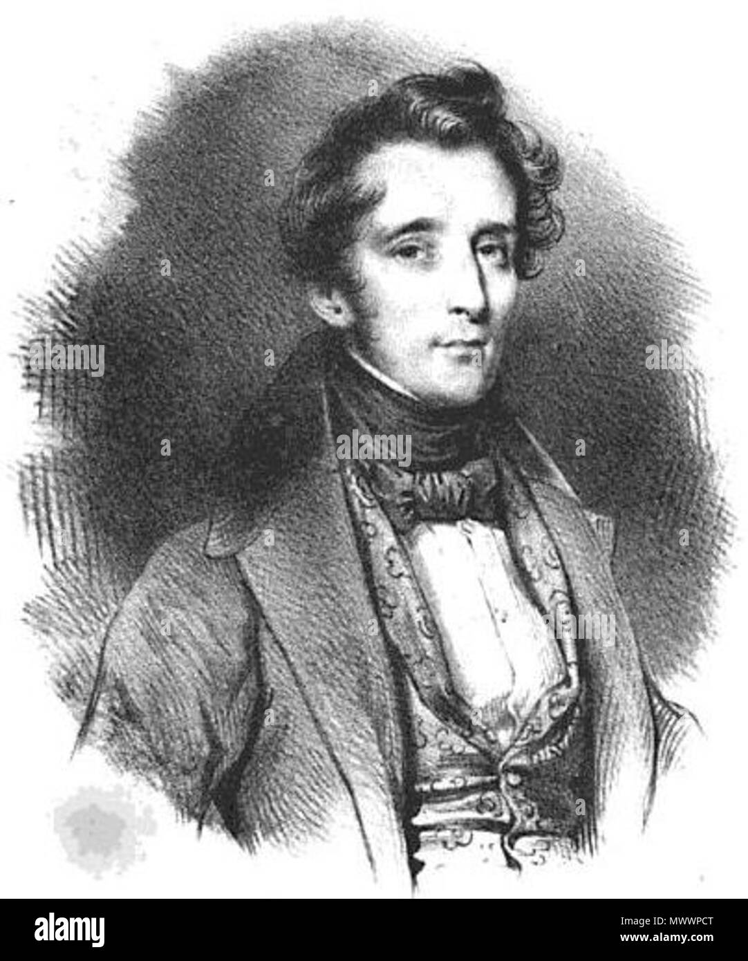 . Français : Alphonse de Lamartine. 1836. Sconosciuto 358 Lamartine 1836 Foto Stock