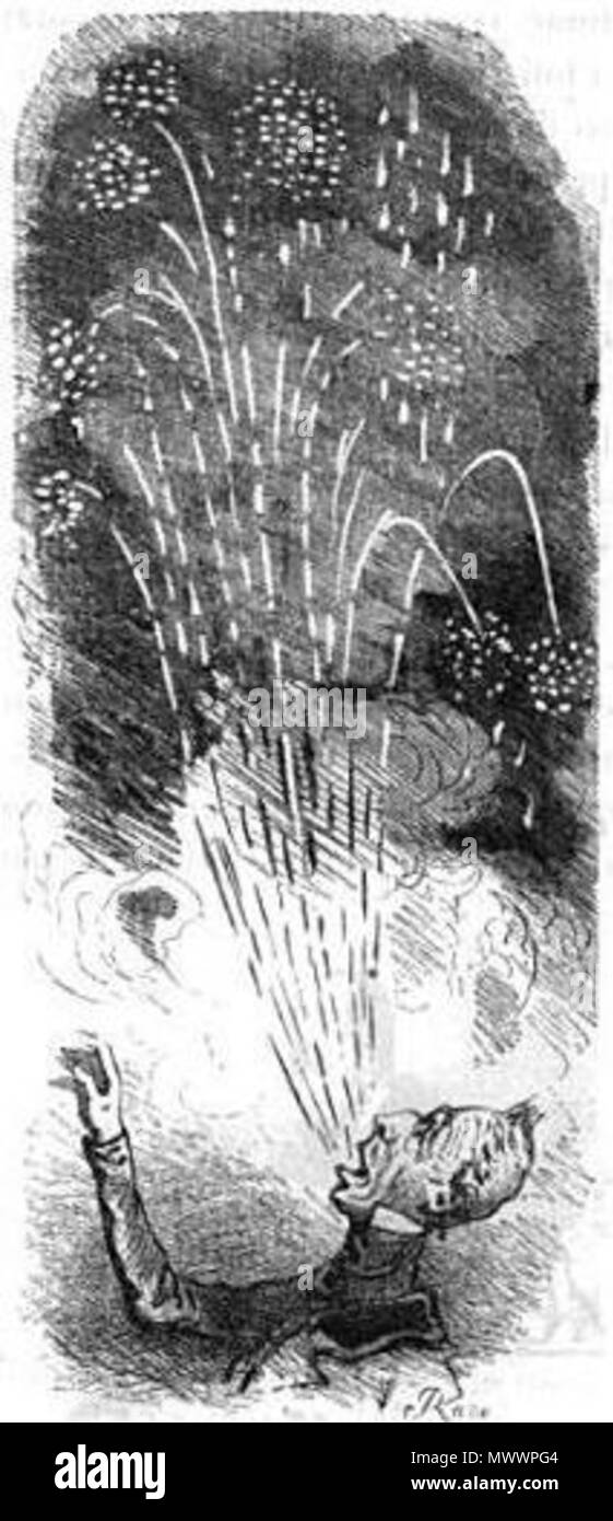 . Français : Caricatura de Lamartine, par Cham. 1850. Cham (Amédée de Noé) 358 Lamartine par Cham 2 Foto Stock