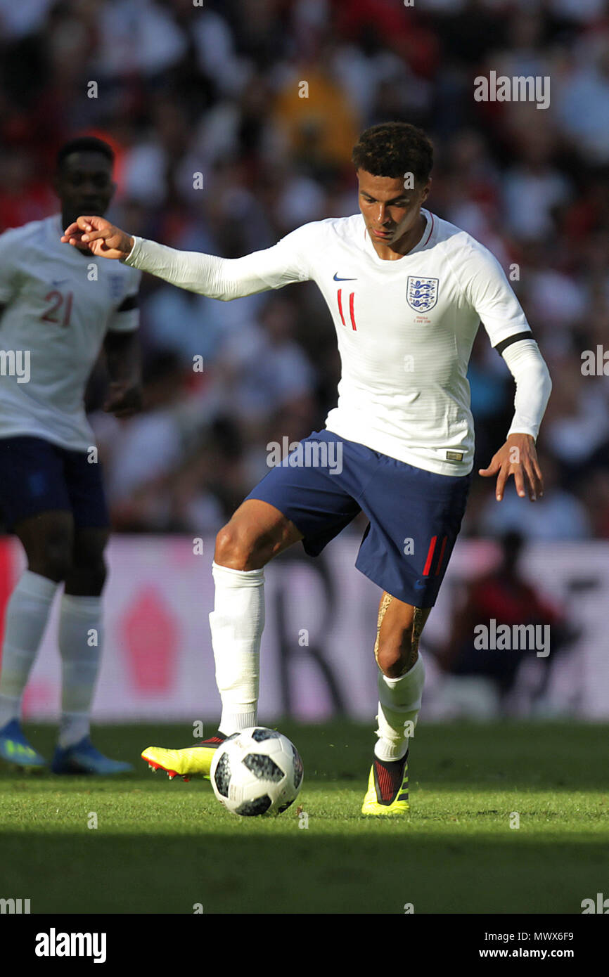 Londra, Regno Unito. 2 Giugno 2018. Il dele Alli di Inghilterra durante la International amichevole tra Inghilterra e Nigeria presso lo Stadio di Wembley che il 2 giugno 2018 a Londra, Inghilterra. (Foto di Matt Bradshaw/phcimages.com) Credit: Immagini di PHC/Alamy Live News Foto Stock