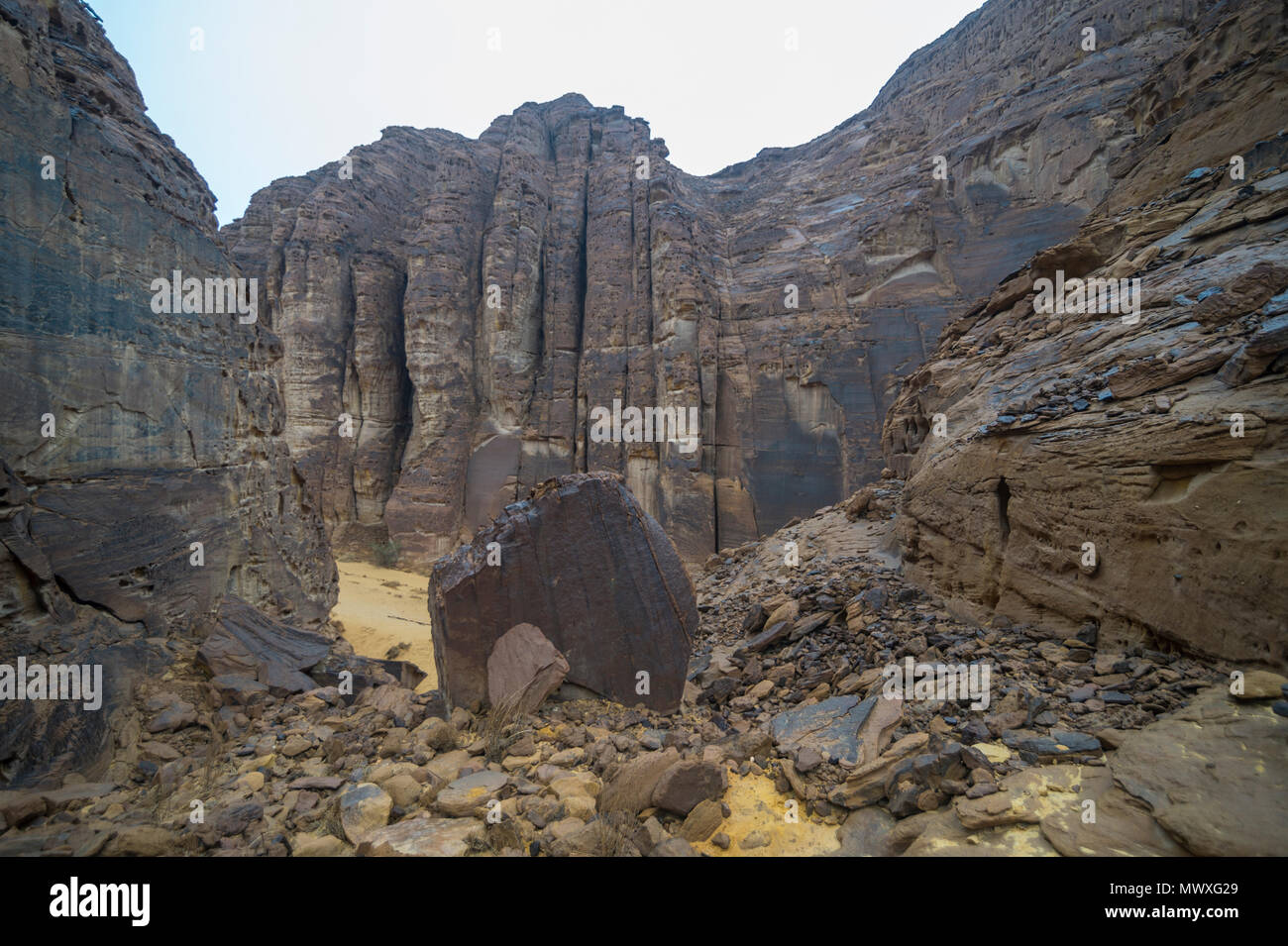 Le splendide formazioni rocciose vicino al Sahary Al-Ula Resort, Al Ula, Arabia Saudita, Medio Oriente Foto Stock