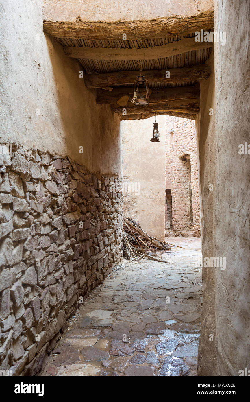 La vecchia città fantasma di Al Ula, Arabia Saudita, Medio Oriente Foto Stock