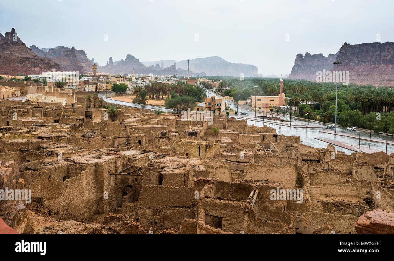 La vecchia città fantasma di Al Ula, Arabia Saudita, Medio Oriente Foto Stock
