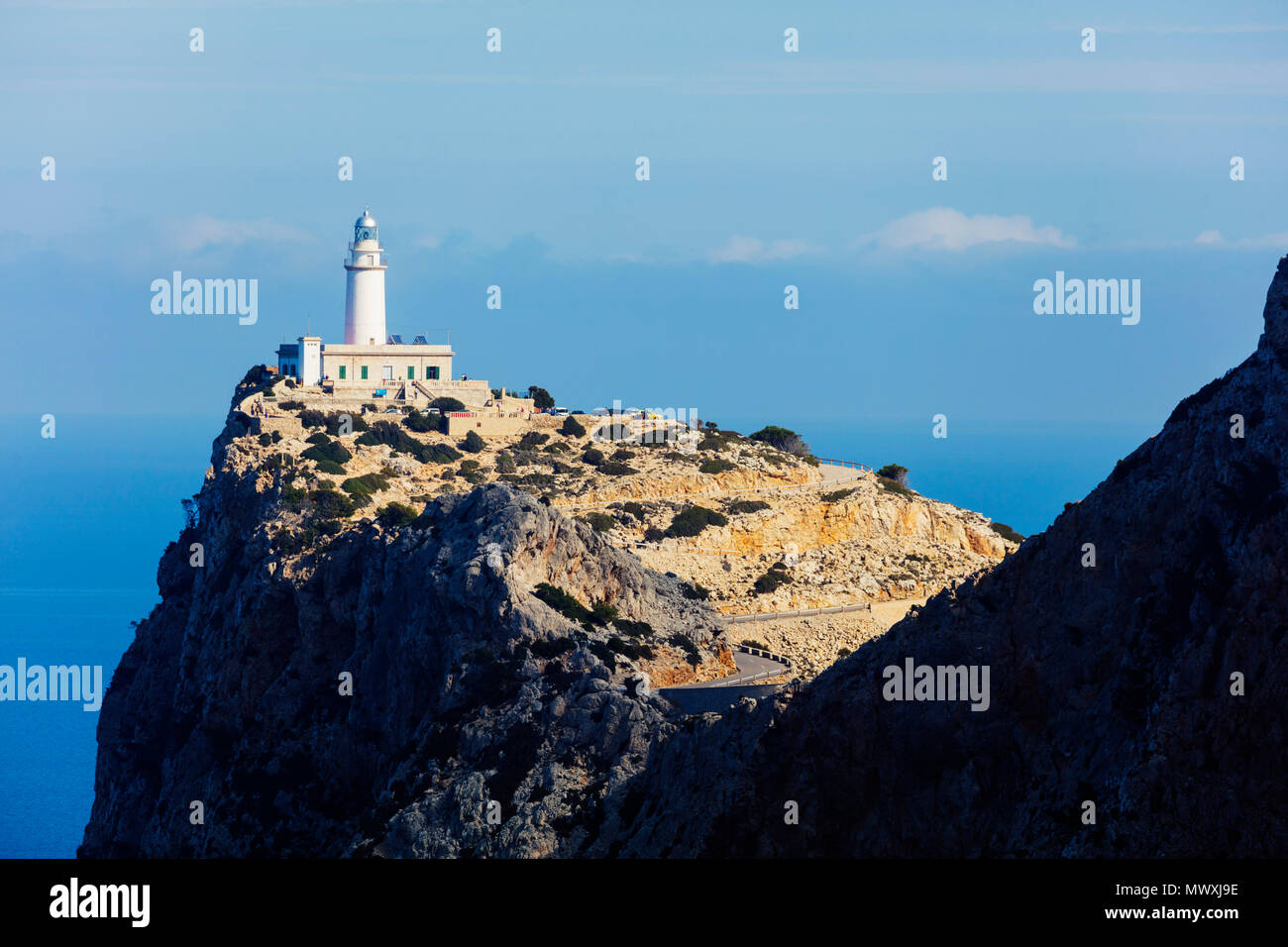 Cap Formentor faro, Maiorca, isole Baleari, Spagna, Mediterraneo, Europa Foto Stock