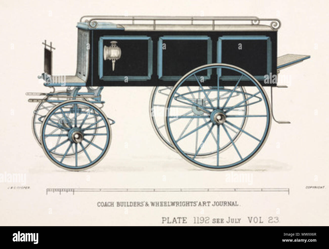 . Stampa. Uno di una serie di disegni o modelli per i vari tipi di a cavallo il trasporto da J & C Cooper pubblicato in carrozzieri e Wheelwrights' Arte ufficiale. 1903. Unattributed 621 Undertaker floreale van, c 1903 Foto Stock
