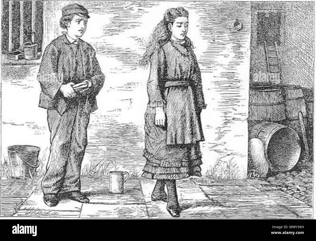 . Inglese: grandi aspettative, capitolo 8, Estella del primo incontro con il PIp a Satis House, da F.A. Fraser. Français : Les Grandes Espérances, chapitre 8, Première rencontre ent Estella et Pip à Satis House, par F. A. Fraser.re . 6 marzo 2004. F. A. Fraser 555 diede uno sprezzante toss e mi ha lasciato (c. 8) Foto Stock